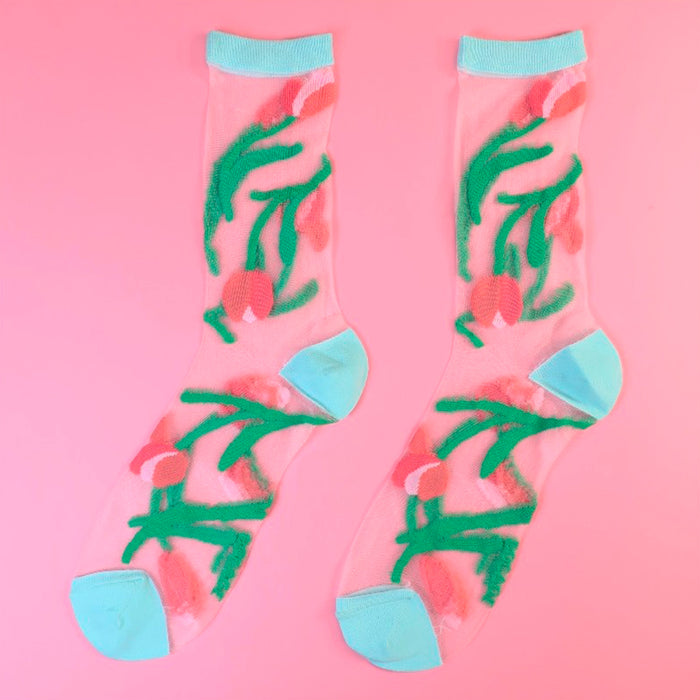 Calcetines transparentes - Tulipanes