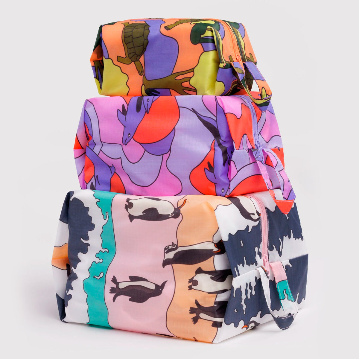 Bolsitas con cremallera Baggu - Vacation Animals 🐢🐬🐧