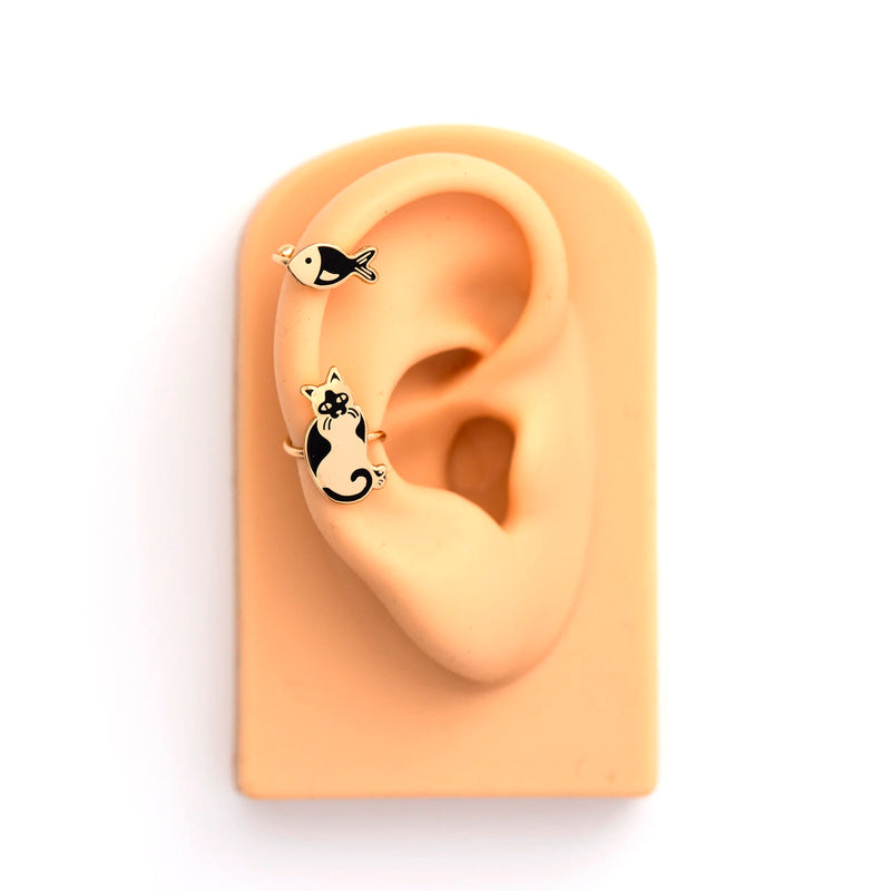 Ear Cuffs - Cat and Fish 🐱🐟