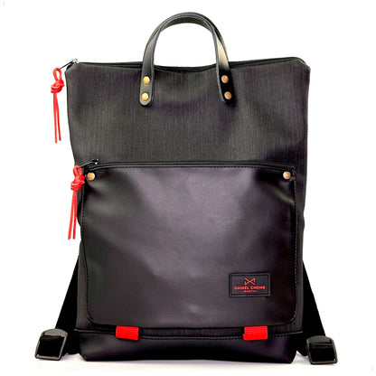 Mochila Book Holder Impermeable con bolsillo extra Daniel Chong - Negro