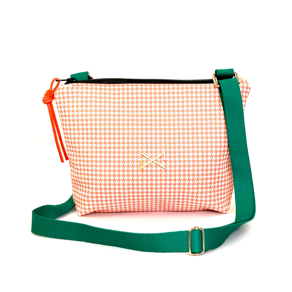Bandolera Classic mini impermeable Daniel Chong - Pata de gallo naranja