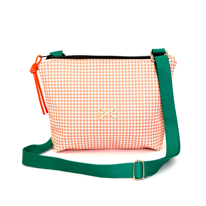 Bandolera Classic mini impermeable Daniel Chong - Pata de gallo naranja