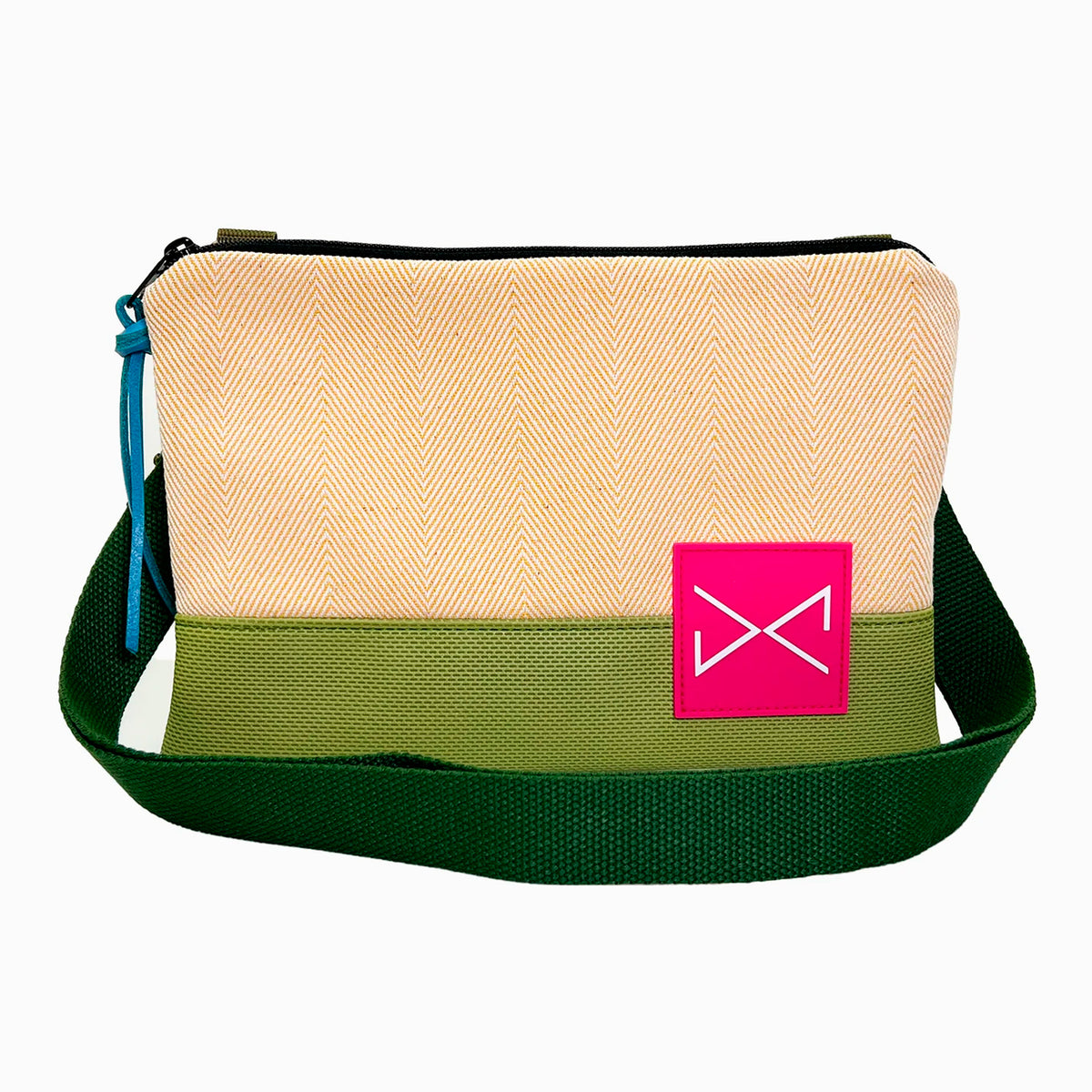 Bandolera mini Loneta Daniel Chong - Amarillo con base verde