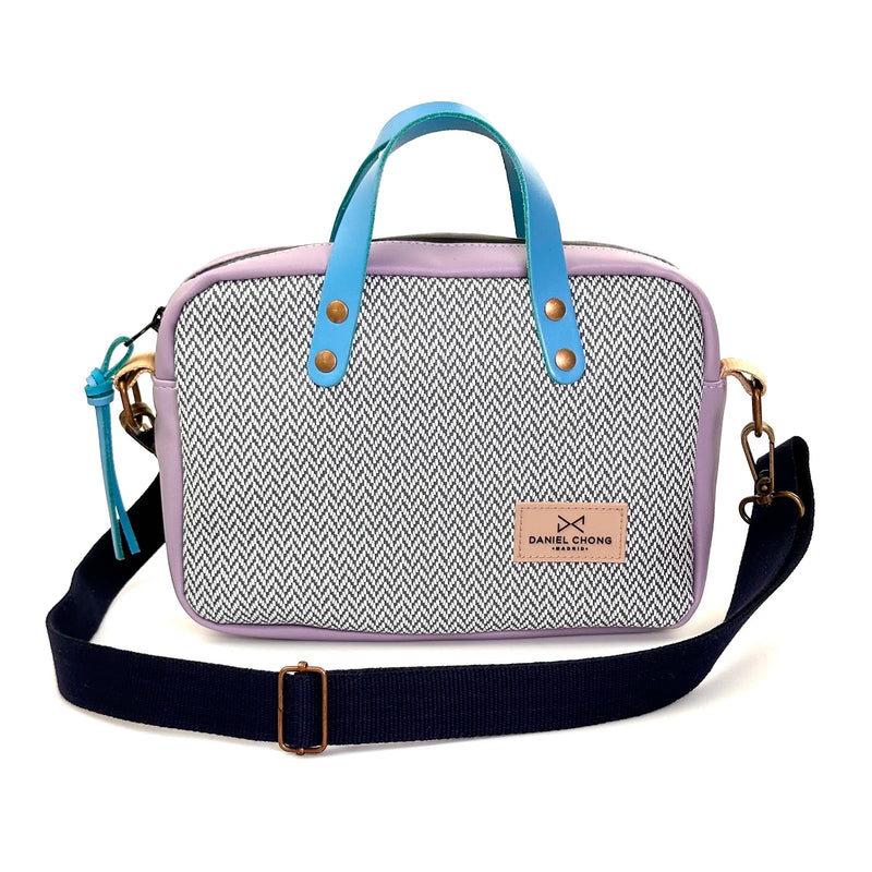 Bandolera Urban Box con asas impermeable Daniel Chong - ZigZag y lila