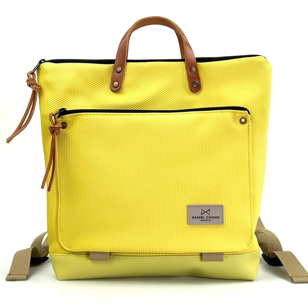 Mochila Book Holder Cuadrada Zafiro con bolsillo extra Daniel Chong - Amarillo
