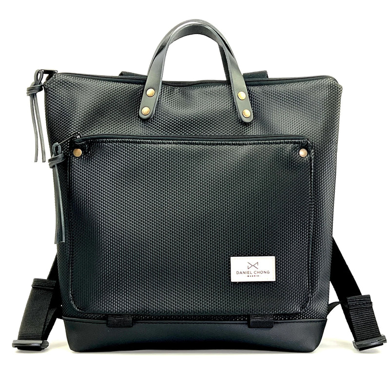 Mochila Book Holder Cuadrada Zafiro con bolsillo extra Daniel Chong - Negro
