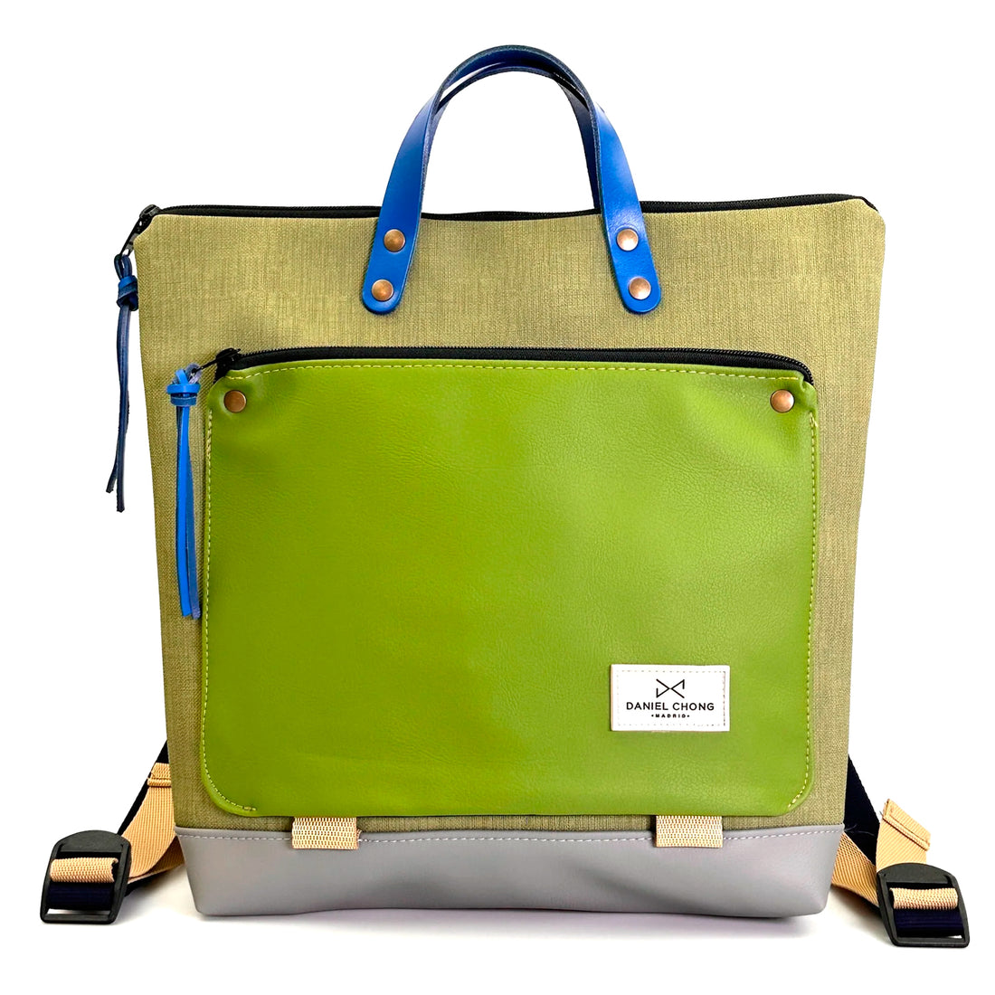 Mochila Book Holder Cuadrada Impermeable con bolsillo extra Daniel Chong - Verde