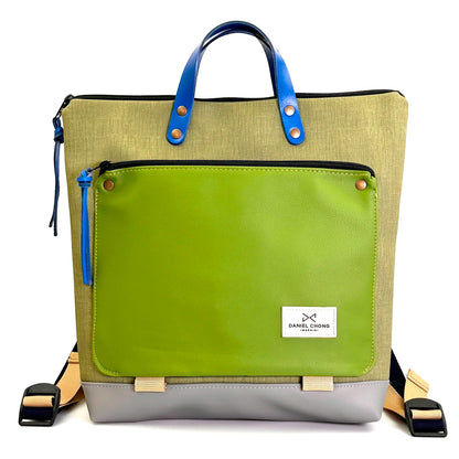 Mochila Book Holder Cuadrada Impermeable con bolsillo extra Daniel Chong - Verde