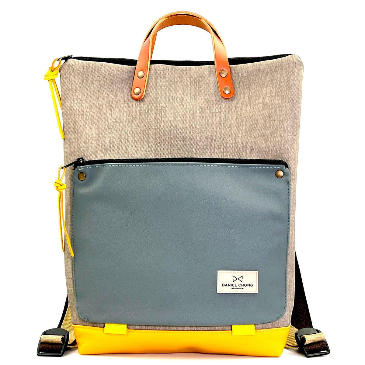 Mochila Book Holder Impermeable con bolsillo extra Daniel Chong - Gris con bolsillo gris