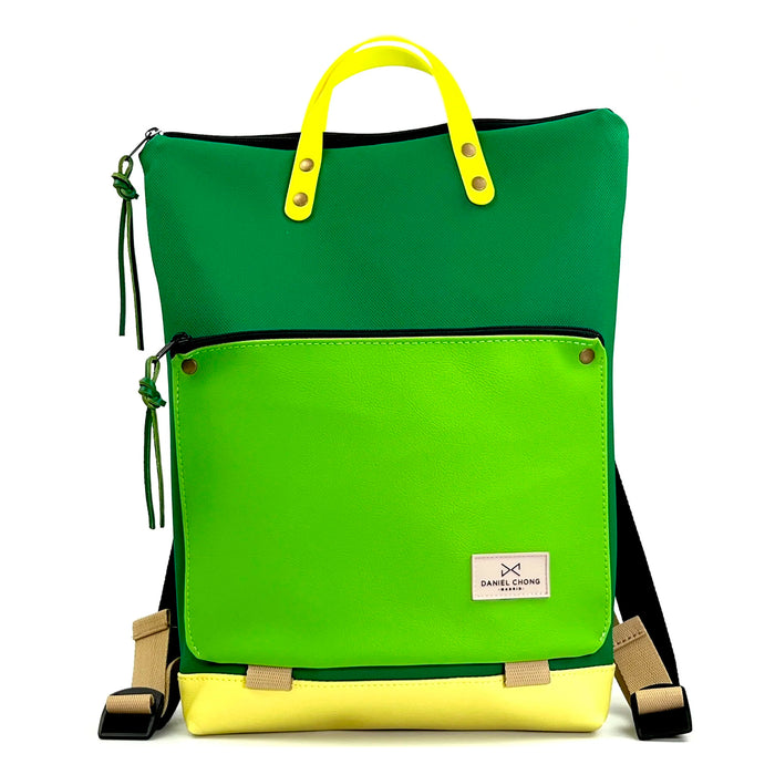 Mochila Book Holder Impermeable con bolsillo extra Daniel Chong - Verde con bolsillo verde