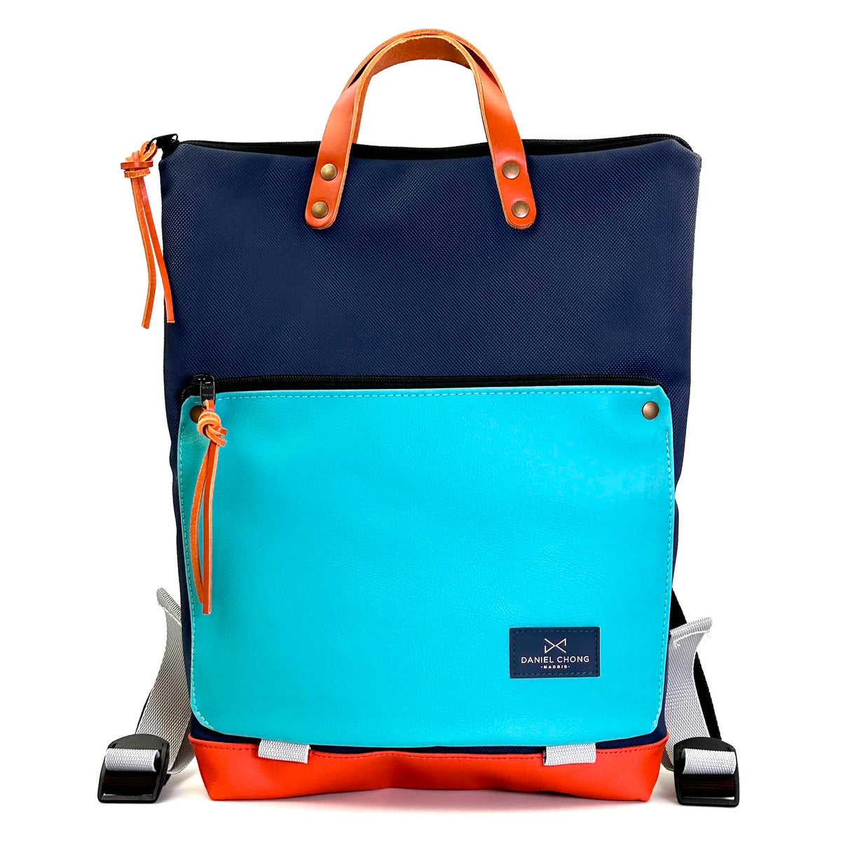 Mochila Book Holder Impermeable con bolsillo extra Daniel Chong - Azul con bolsillo azul