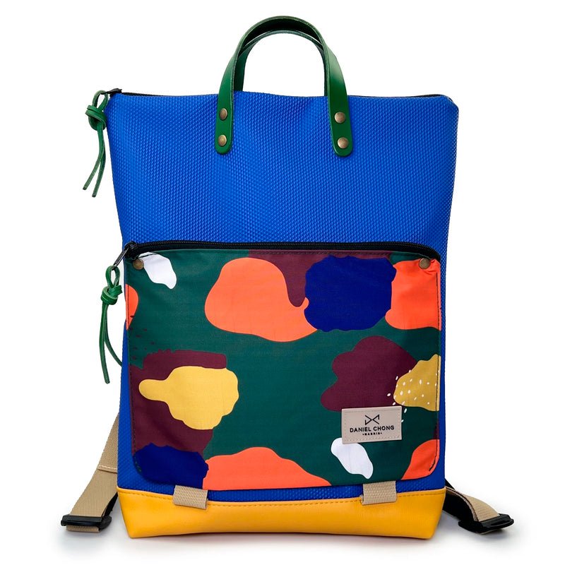 Mochila Book Holder Impermeable con bolsillo extra Daniel Chong - Azul con bolsillo camuflaje