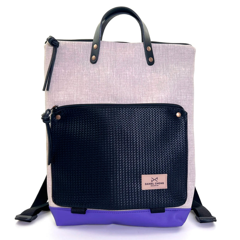 Mochila Book Holder Impermeable con bolsillo extra Daniel Chong - Gris con bolsillo negro