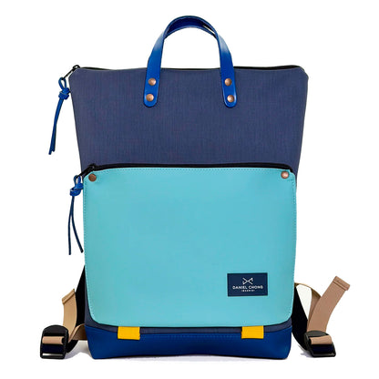Mochila Book Holder Impermeable con bolsillo extra Daniel Chong - Azul con bolsillo azul
