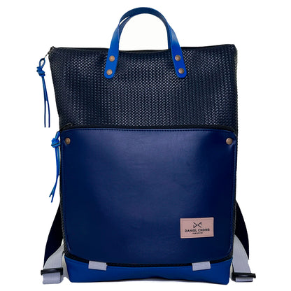 Mochila Book Holder Impermeable con bolsillo extra Daniel Chong - Azul oscuro con bolsillo azul marino