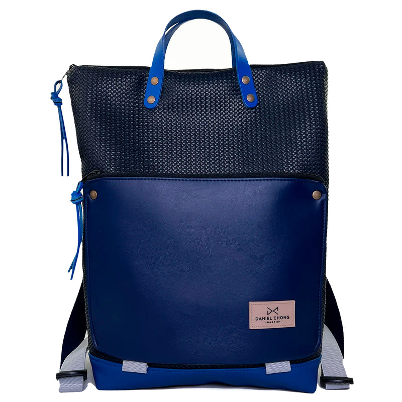 Mochila Book Holder Impermeable con bolsillo extra Daniel Chong - Azul oscuro con bolsillo azul marino