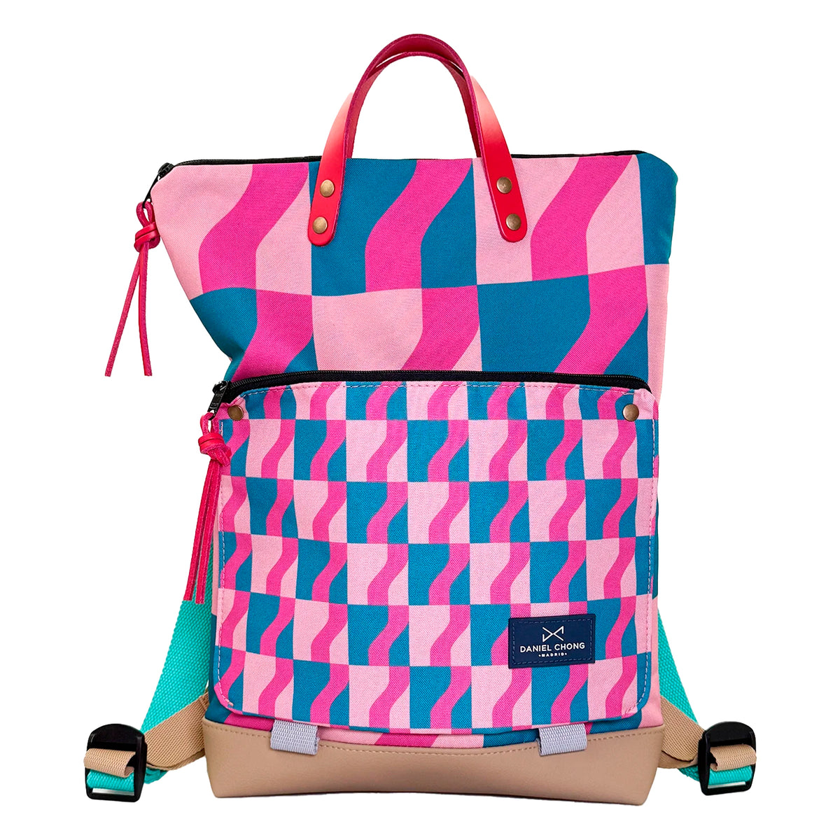 Mochila Book Holder Impermeable con bolsillo extra Daniel Chong - Graphic Edition Cuadros y Ondas