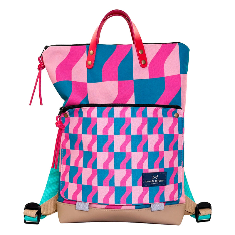 Mochila Book Holder Impermeable con bolsillo extra Daniel Chong - Graphic Edition Cuadros y Ondas