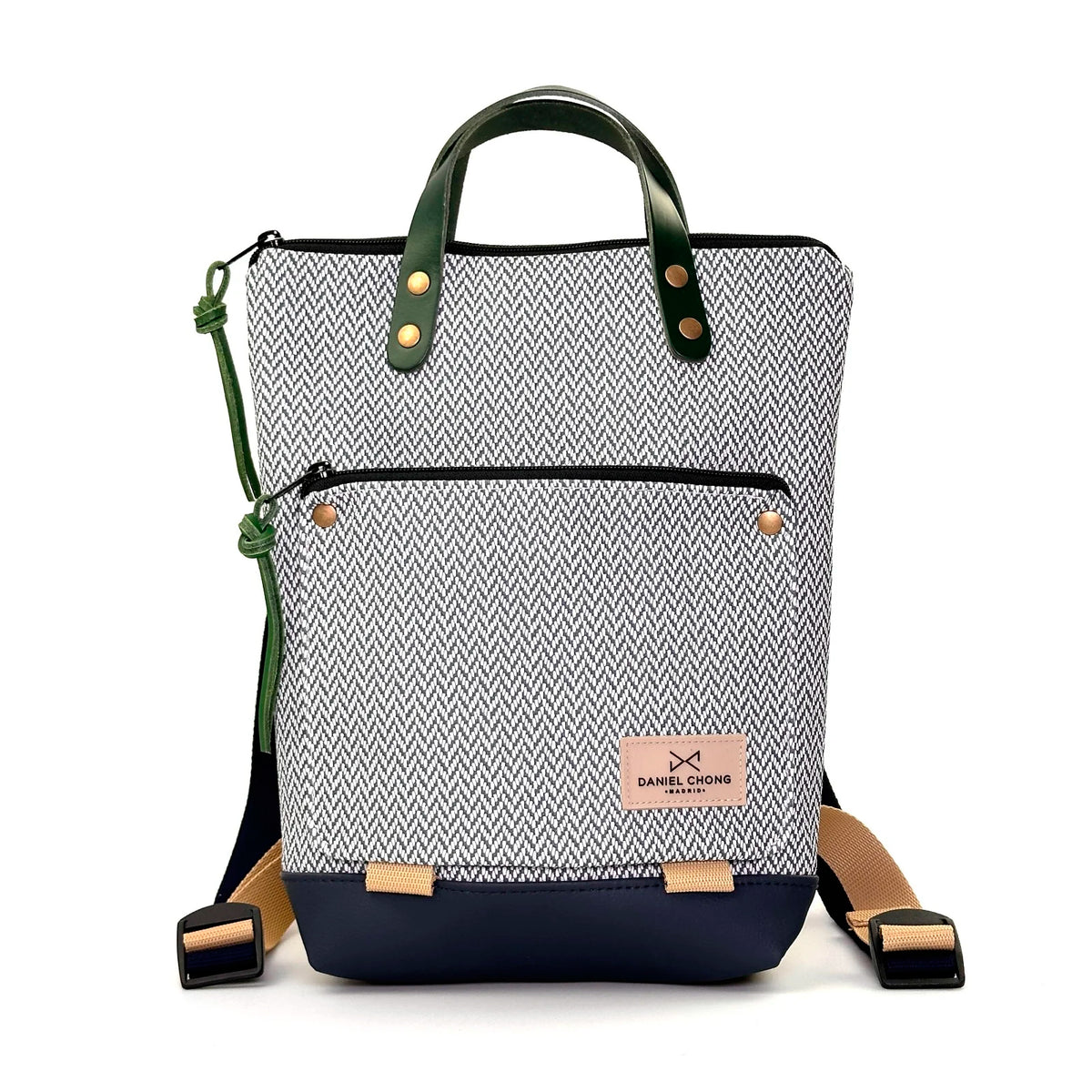 Mochila Mini Book Holder Impermeable con bolsillo extra Daniel Chong - ZigZag azul