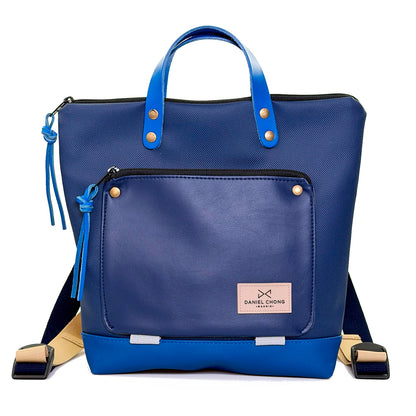 Mochila Mini Book Holder Cuadrada Impermeable con bolsillo extra Daniel Chong - Azul