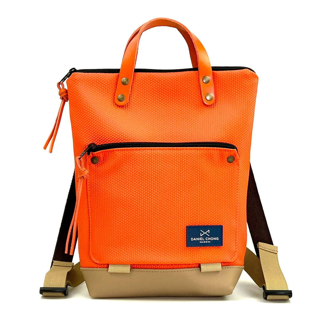 Mochila Mini Book Holder Zafiro con bolsillo extra Daniel Chong - Naranja