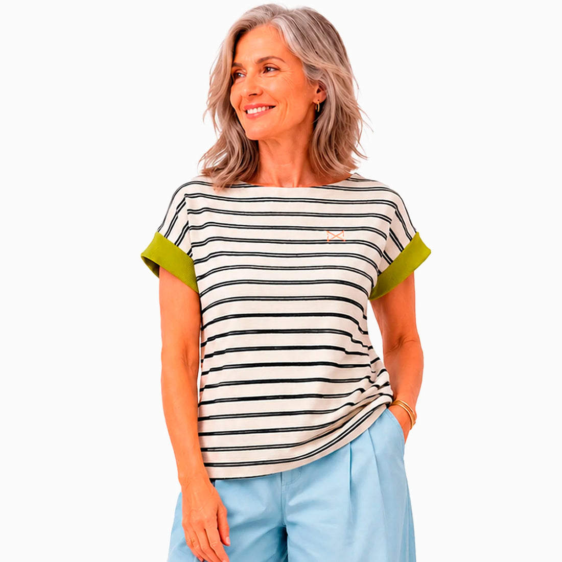 Camiseta Daniel Chong - Cuello Barco Mangas Verdes