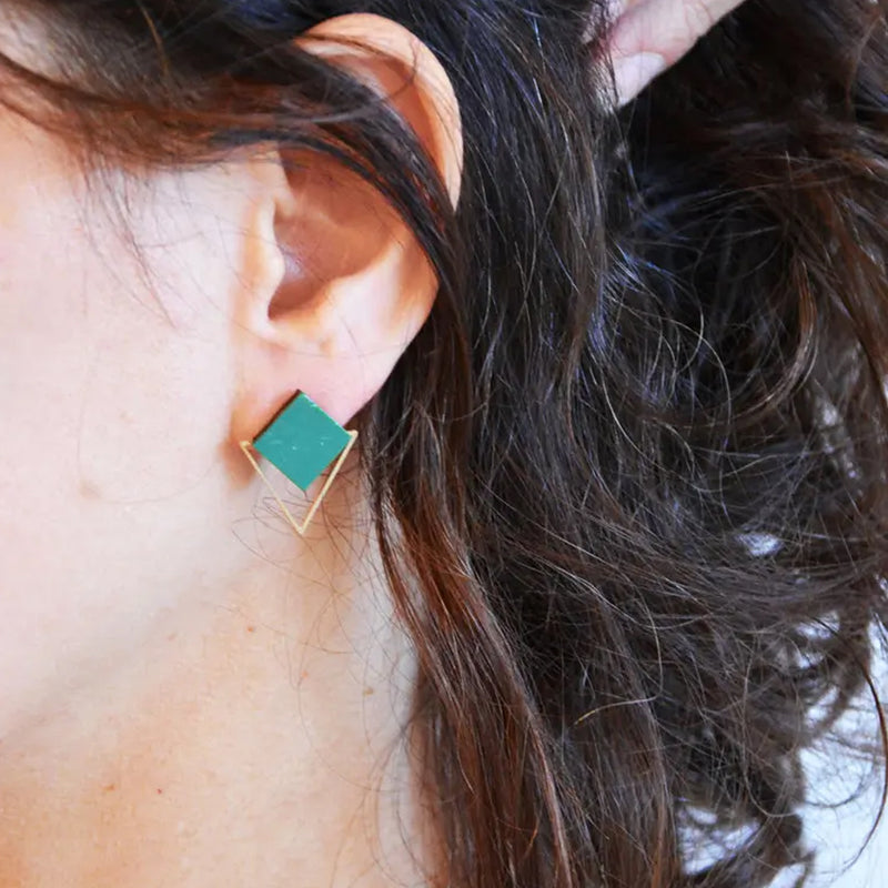Pendientes - Square Studs Ocean