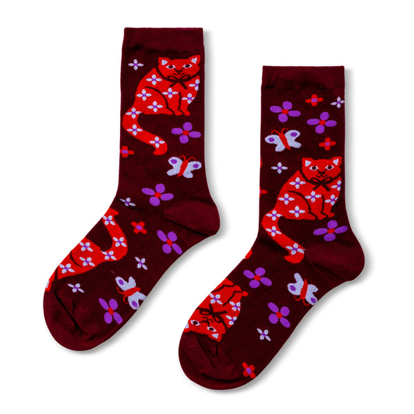 Calcetines - Floral Cat 🐱🌼