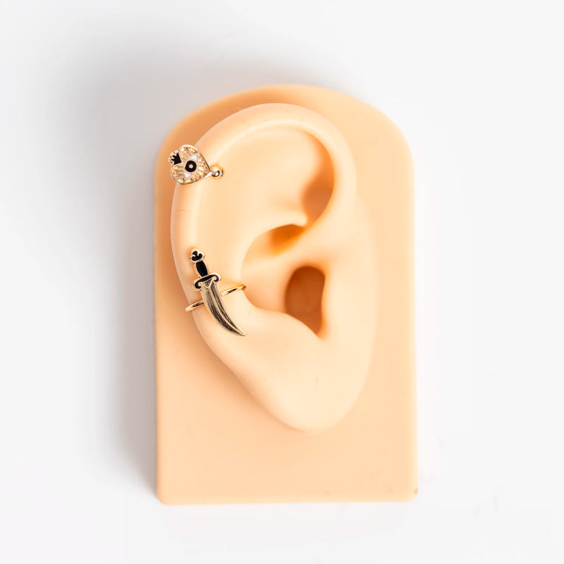 Ear Cuffs - Heart and Dagger