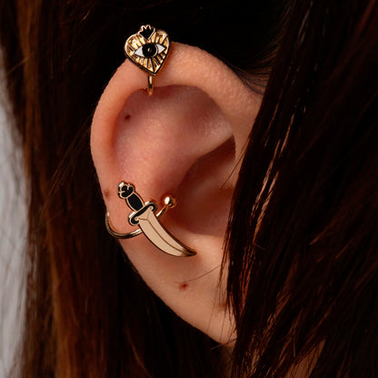 Ear Cuffs - Heart and Dagger