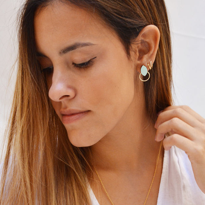 Pendientes - Small Stud Light blue green