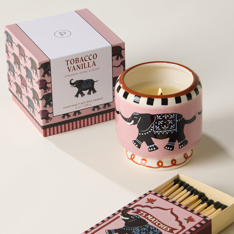 Vela en cuenco cerámico Paddywax - Vainilla y Tabaco 🐘