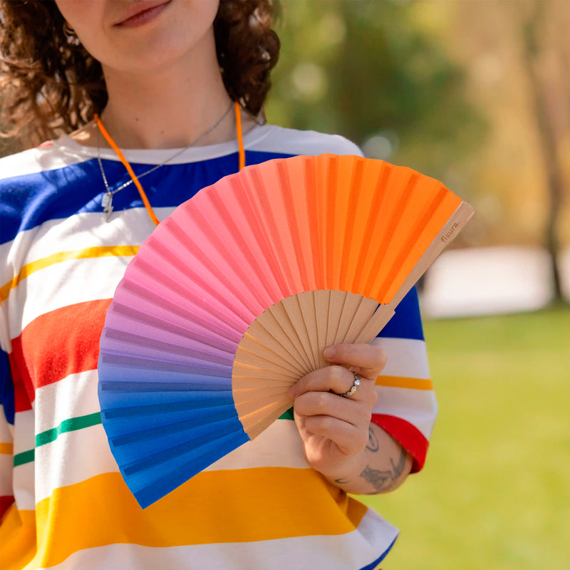 Abanico Mini Fisura - Degradado Rosa y Azul