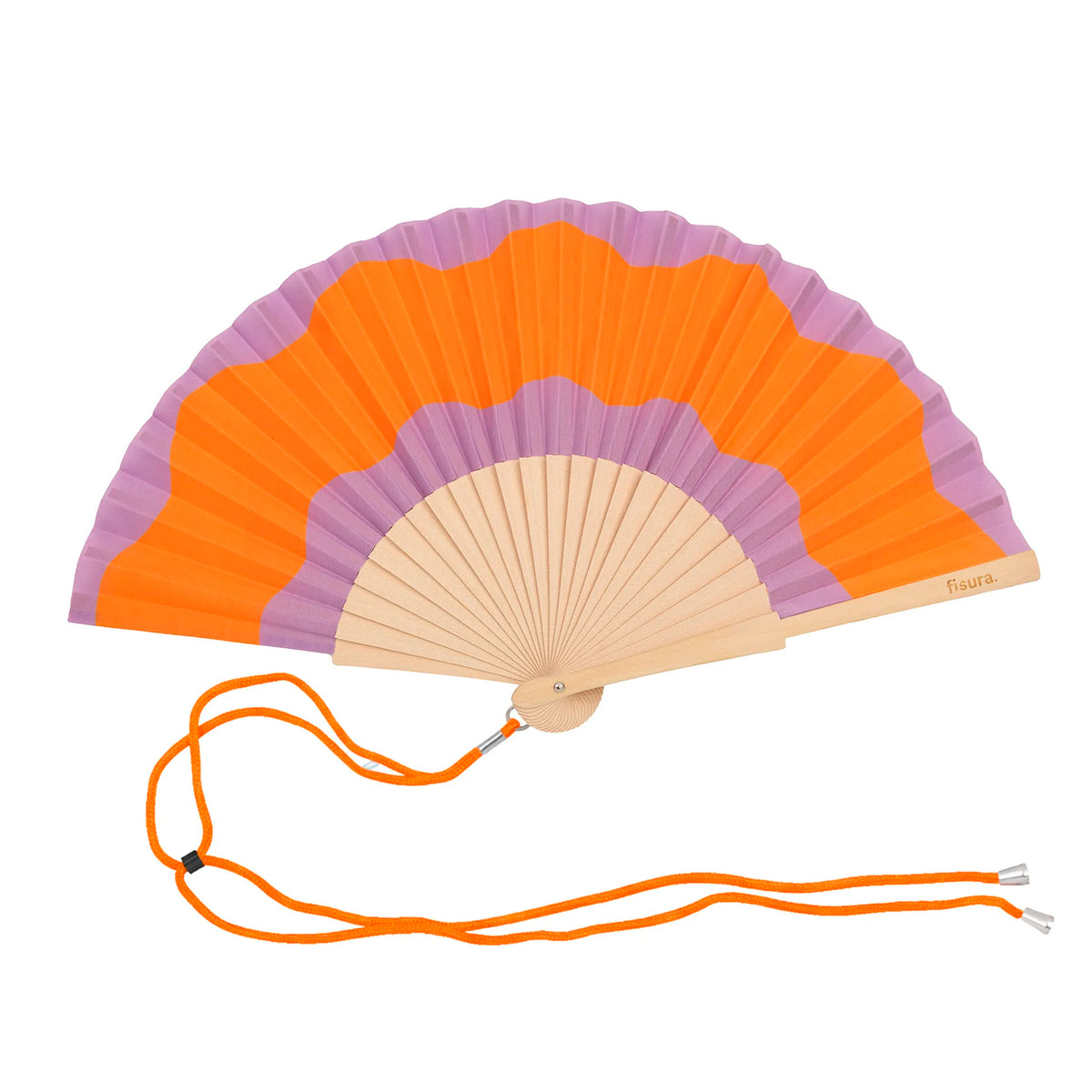 Abanico Fisura - "Ondas Naranja y Morado"