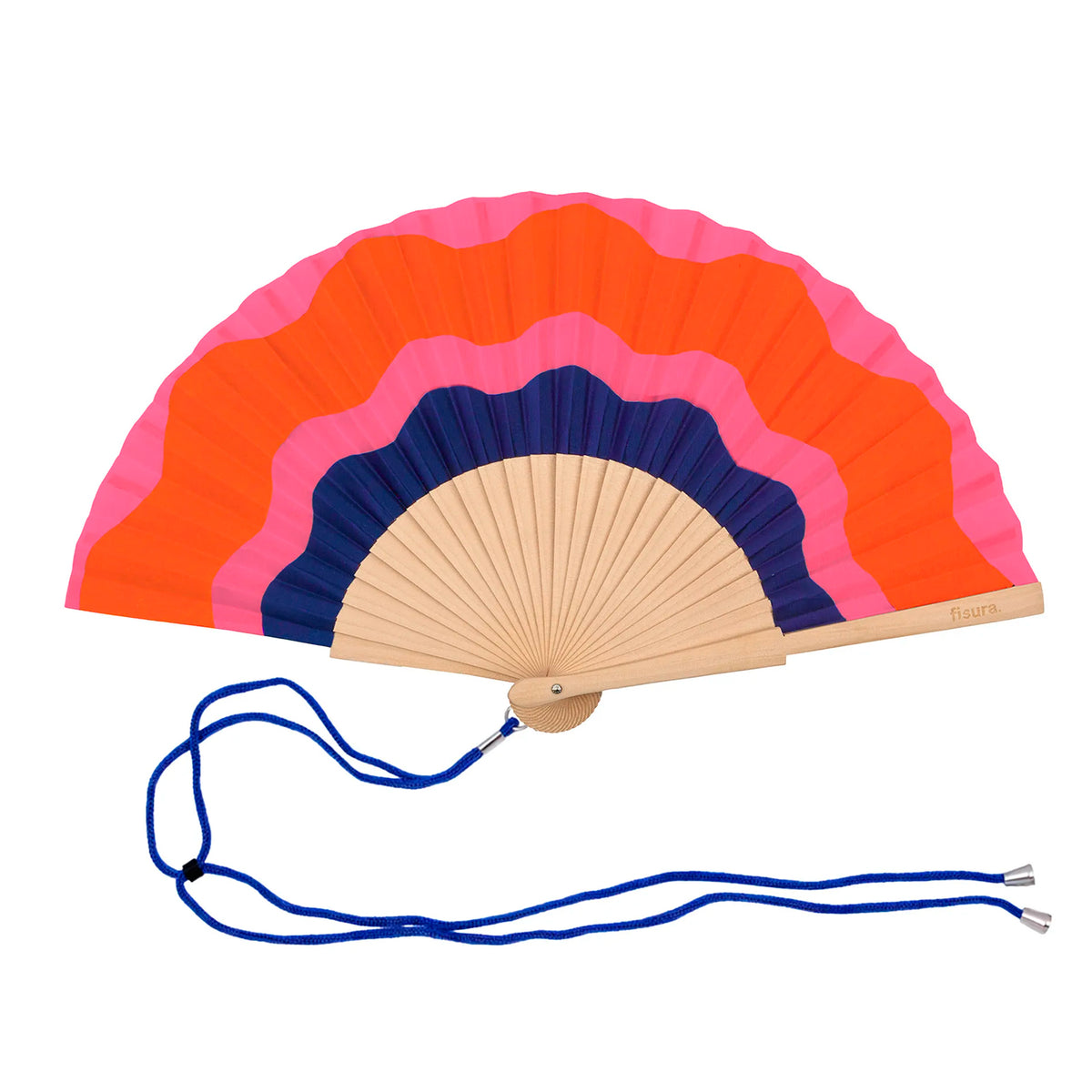 Abanico Fisura - "Ondas Rojo, Rosa y Azul"