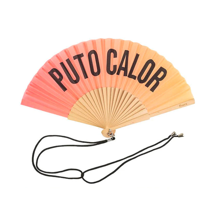 Abanico Fisura - "Puto Calor" degradado sunset