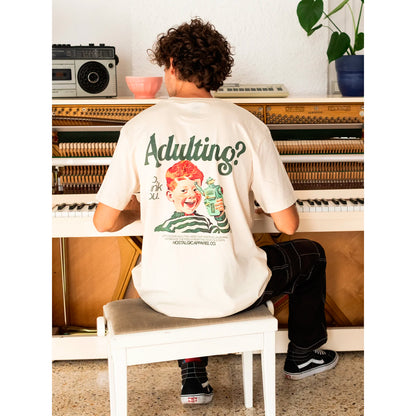 Camiseta Nostalgic Apparel - "Adulting? No, Thank You"