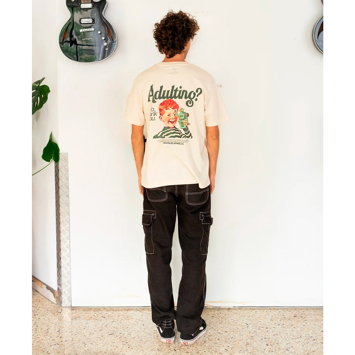 Camiseta Nostalgic Apparel - "Adulting? No, Thank You"