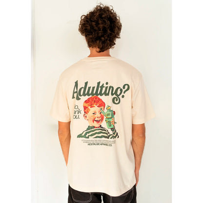 Camiseta Nostalgic Apparel - "Adulting? No, Thank You"