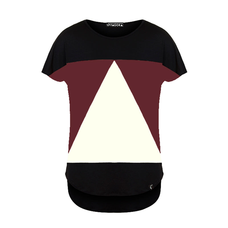 Camiseta Pitagora - Aequilaterus Negro Vino