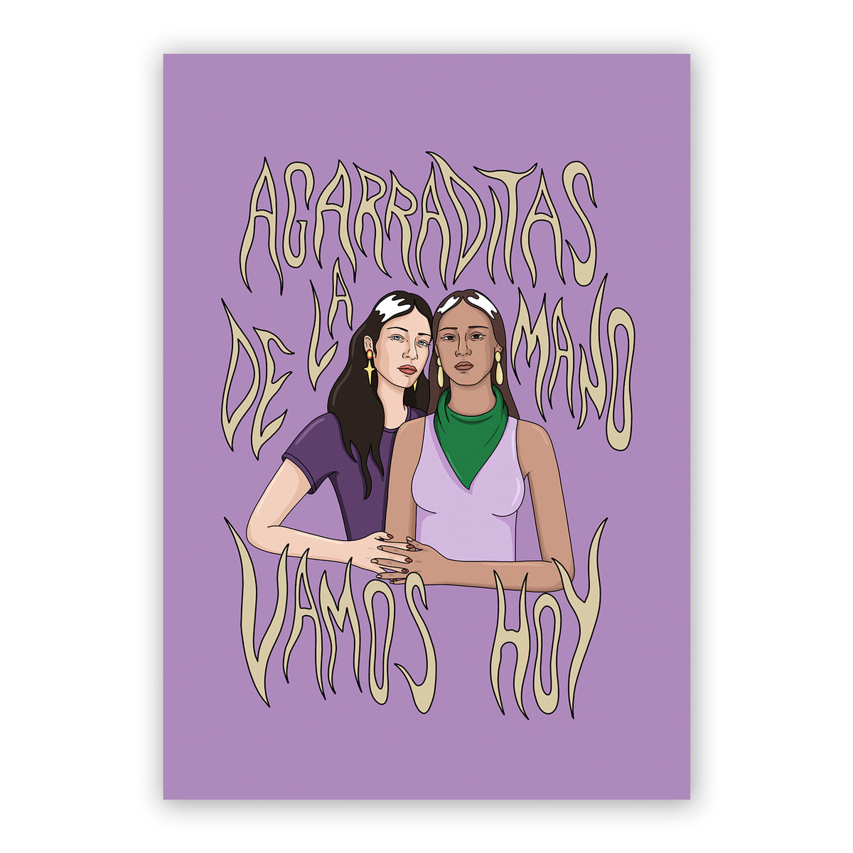 Print de Sofía Ozcoz A5 - "Agarraditas de la Mano Vamos Hoy"