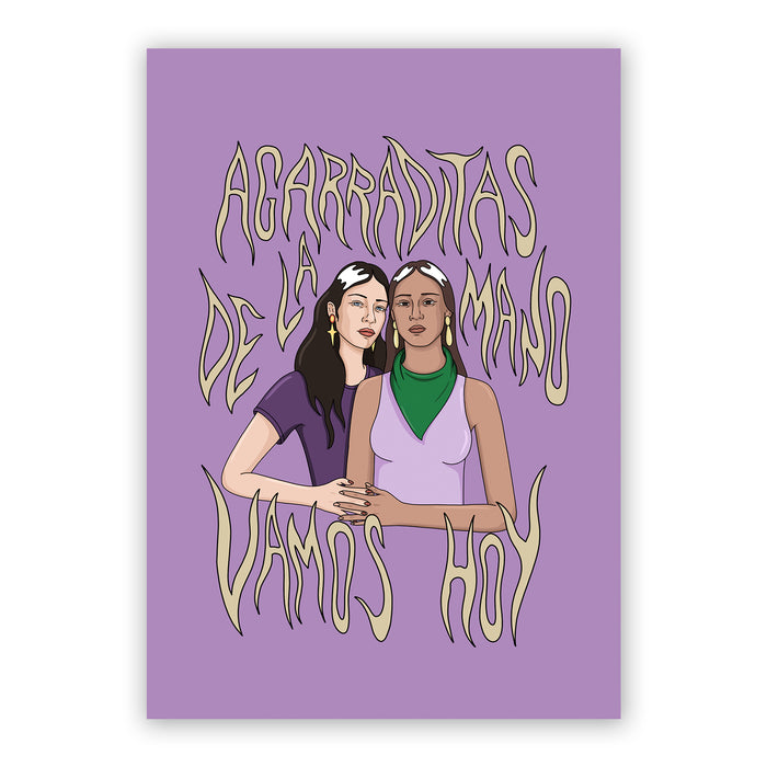 Print de Sofía Ozcoz A5 - "Agarraditas de la Mano Vamos Hoy"