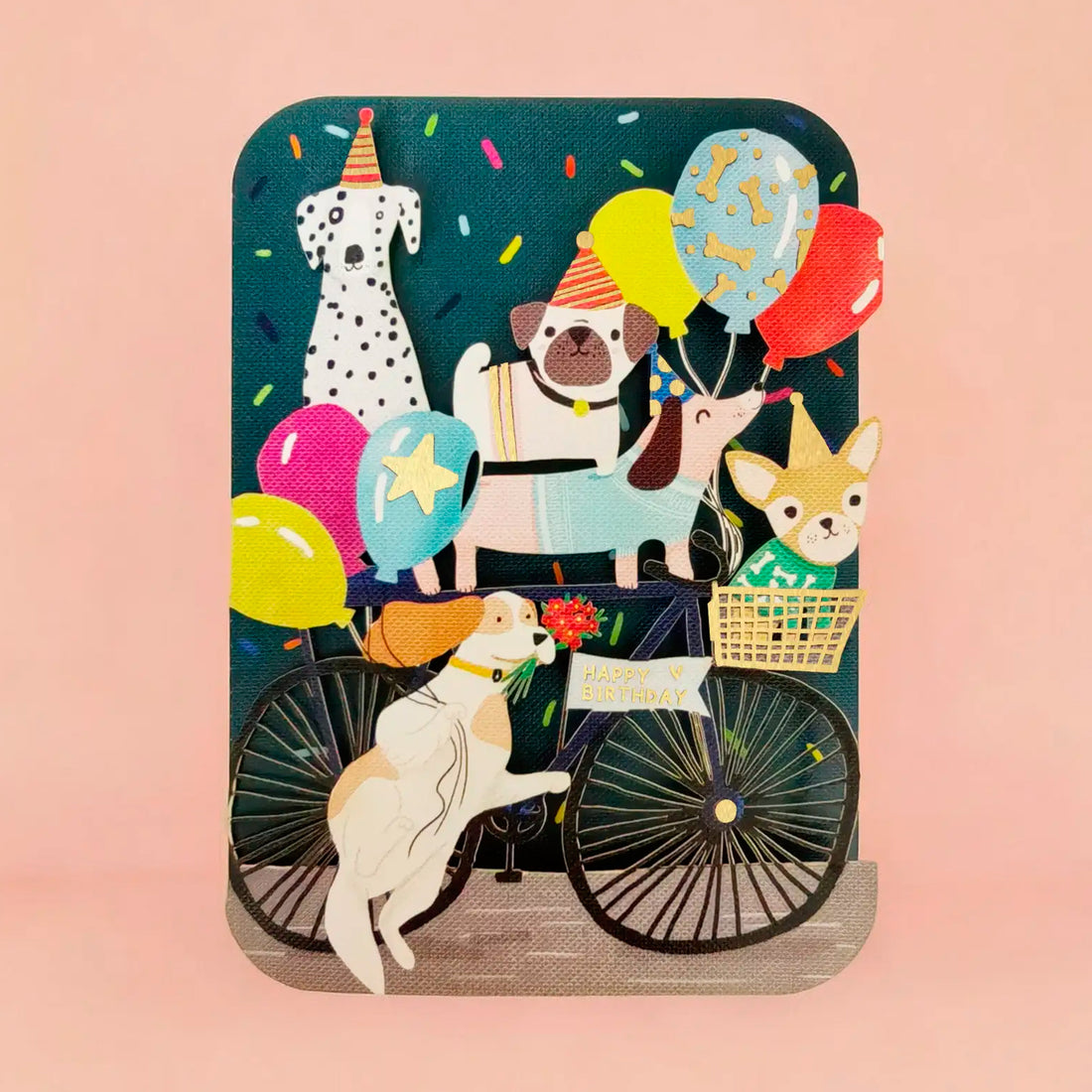 Postal - Perros en Bicicleta 🐶