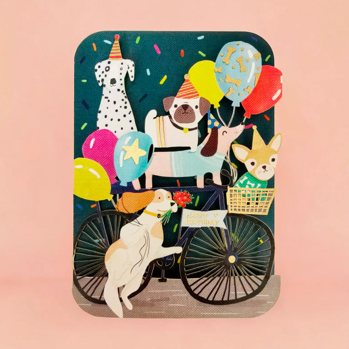 Postal - Perros en Bicicleta 🐶