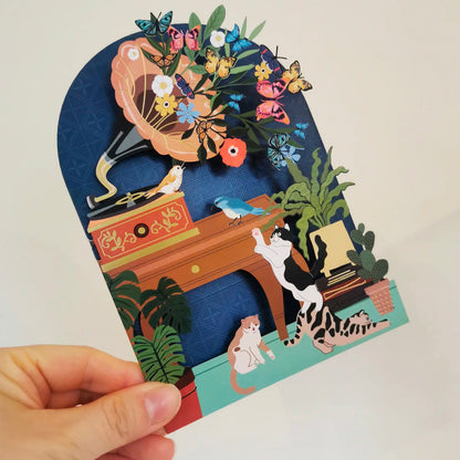 Postal - Música y Gatos