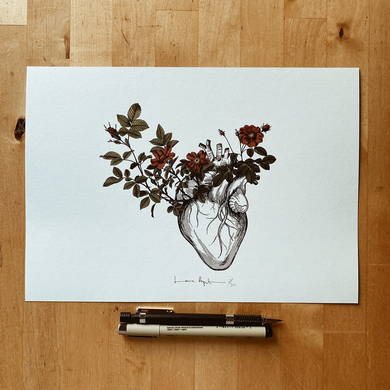 Print de Laura Agustí A4 - "Another Heart in Bloom"