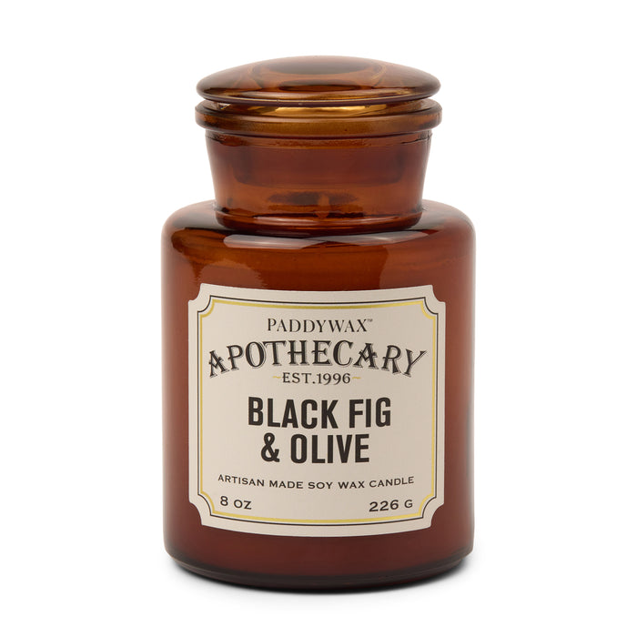 Vela en frasco de botica Paddywax - Higo Negro y Oliva