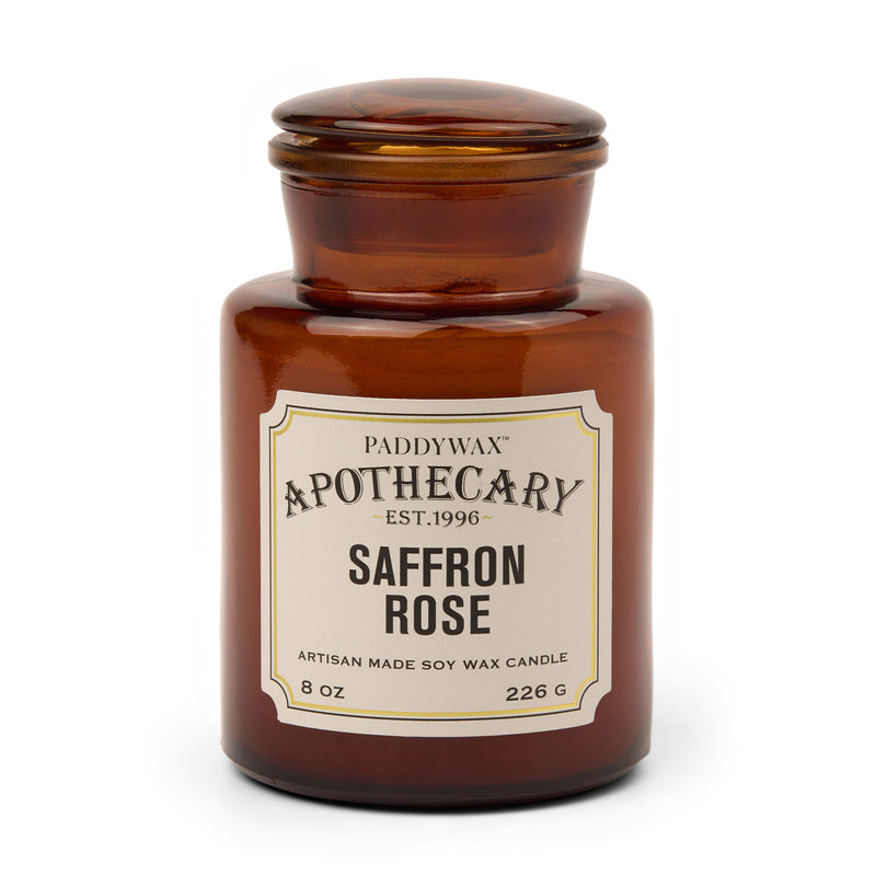 Vela en frasco de botica Paddywax - Rosa de Azafrán