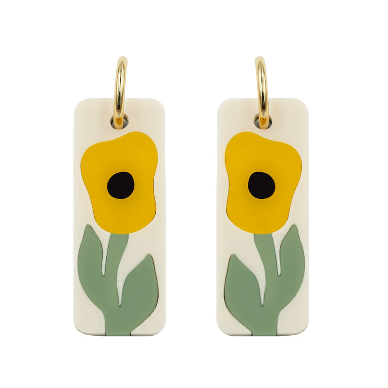 Pendientes de aro - Lira amarillo
