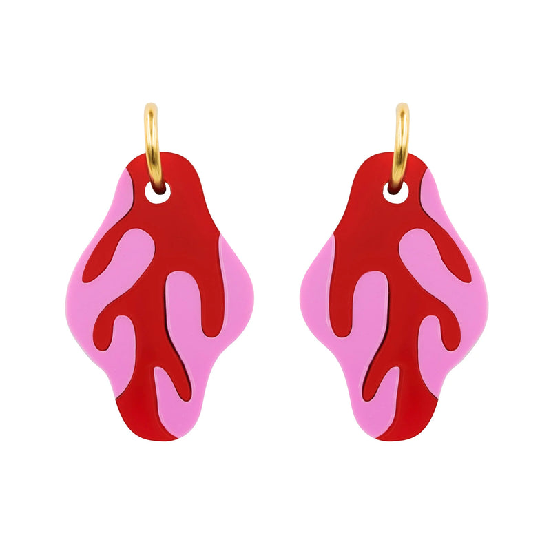 Pendientes de aro - Udra rojo